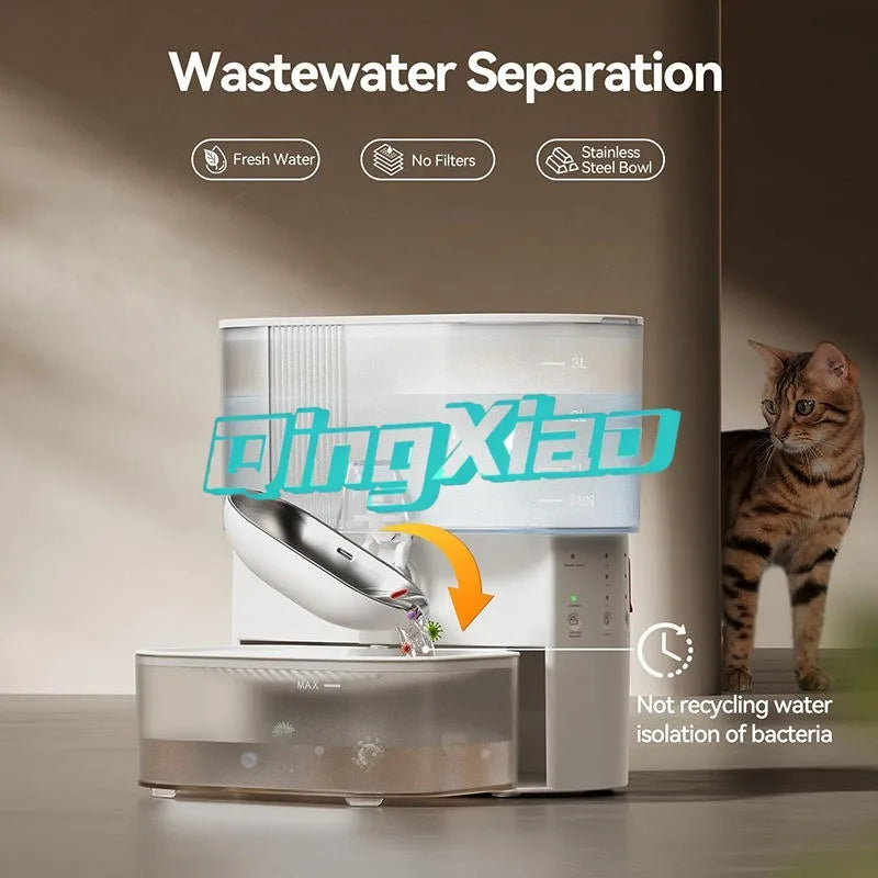 Ultra Silent Automatic Circulating Pet Water Dispenser Long Battery Life Tipping Bowl Design Gravity Flow Fresh Water Supply