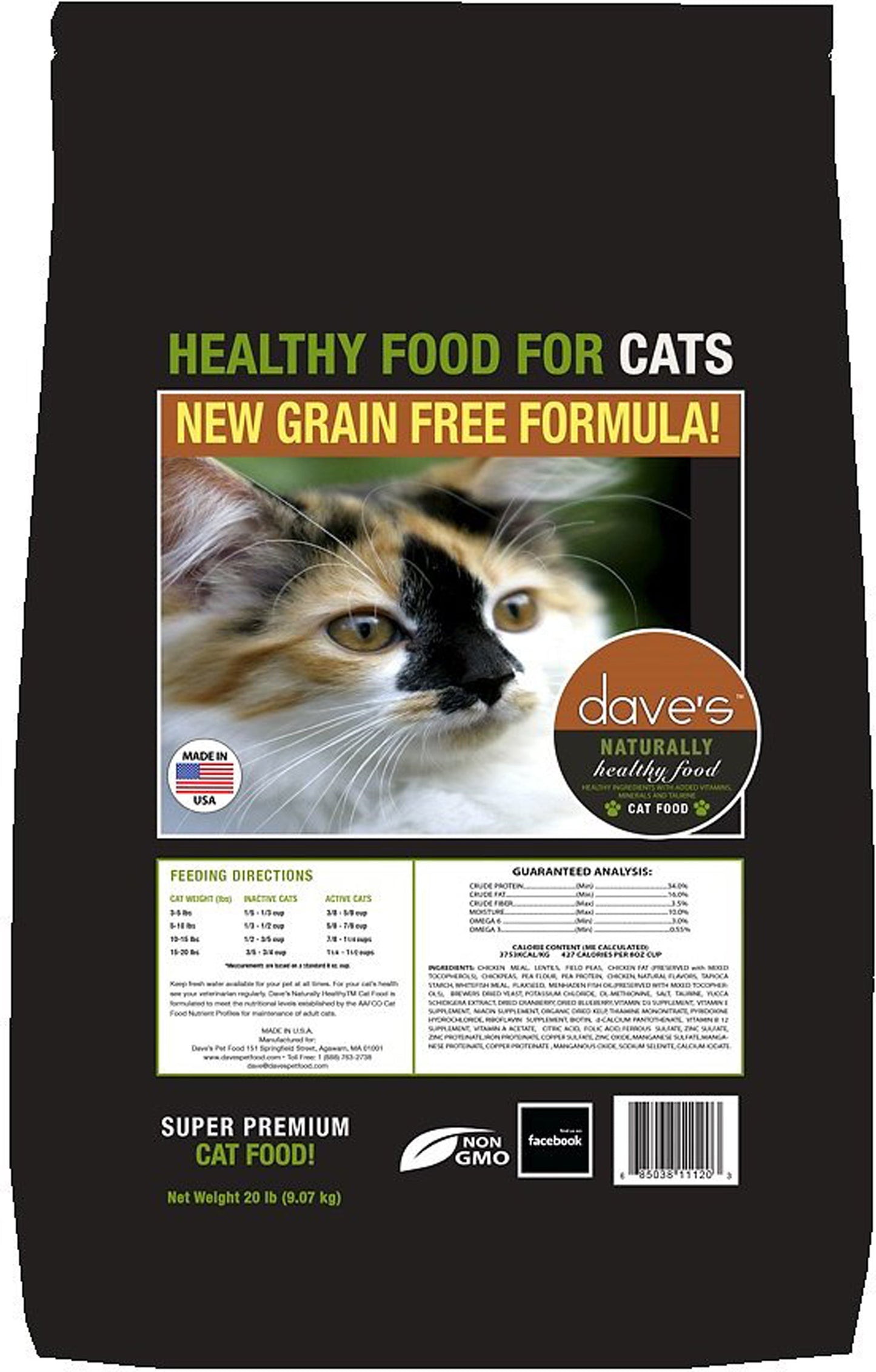 Dave’s Naturally Healthy Adult Dry Cat Food – 20 lb Bag