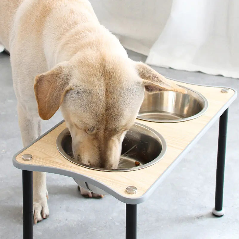 Adjustable Height Stainless Steel Dog Food Bowl Rack – Ergonomic Feeding for All Dog Sizes