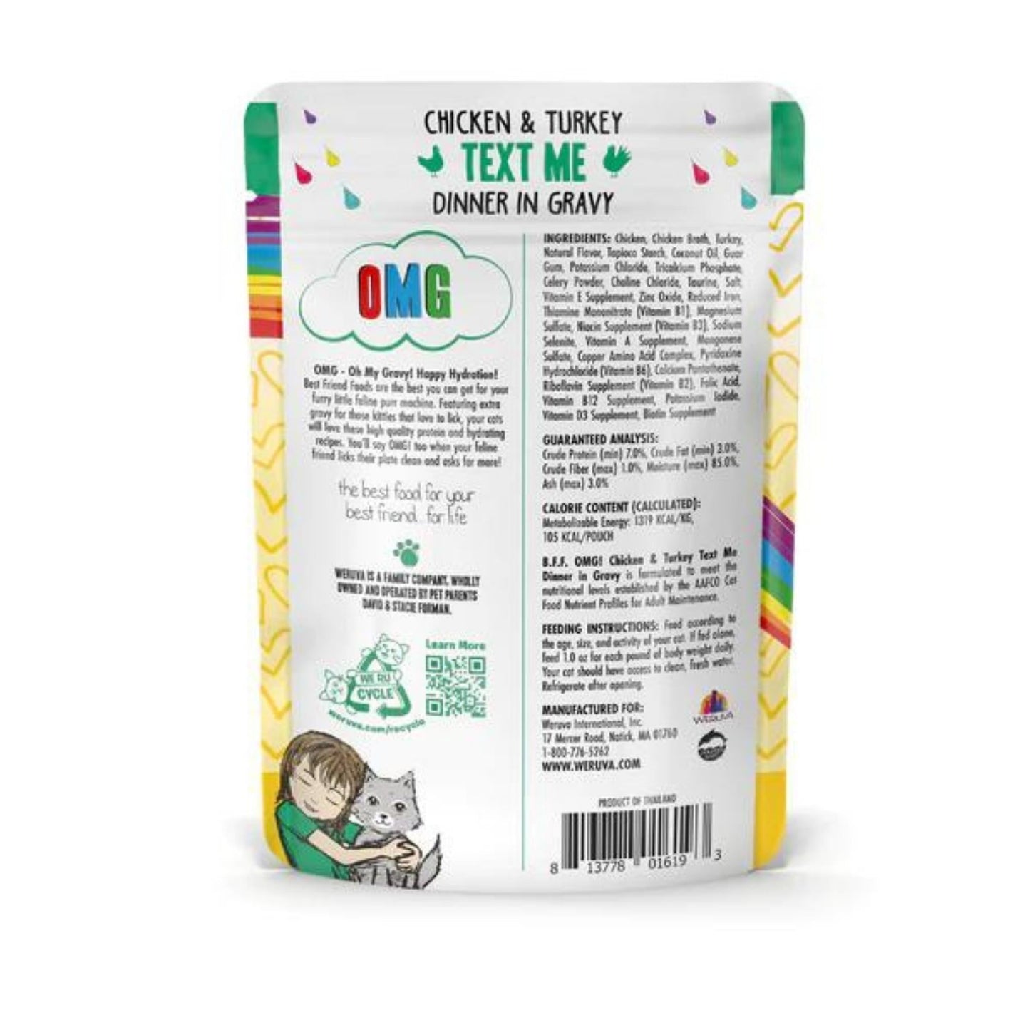 Chicken & Turkey in Gravy Wet Cat Food – 12 Pouches (Protein-Rich, Grain-Free, Hydrating)