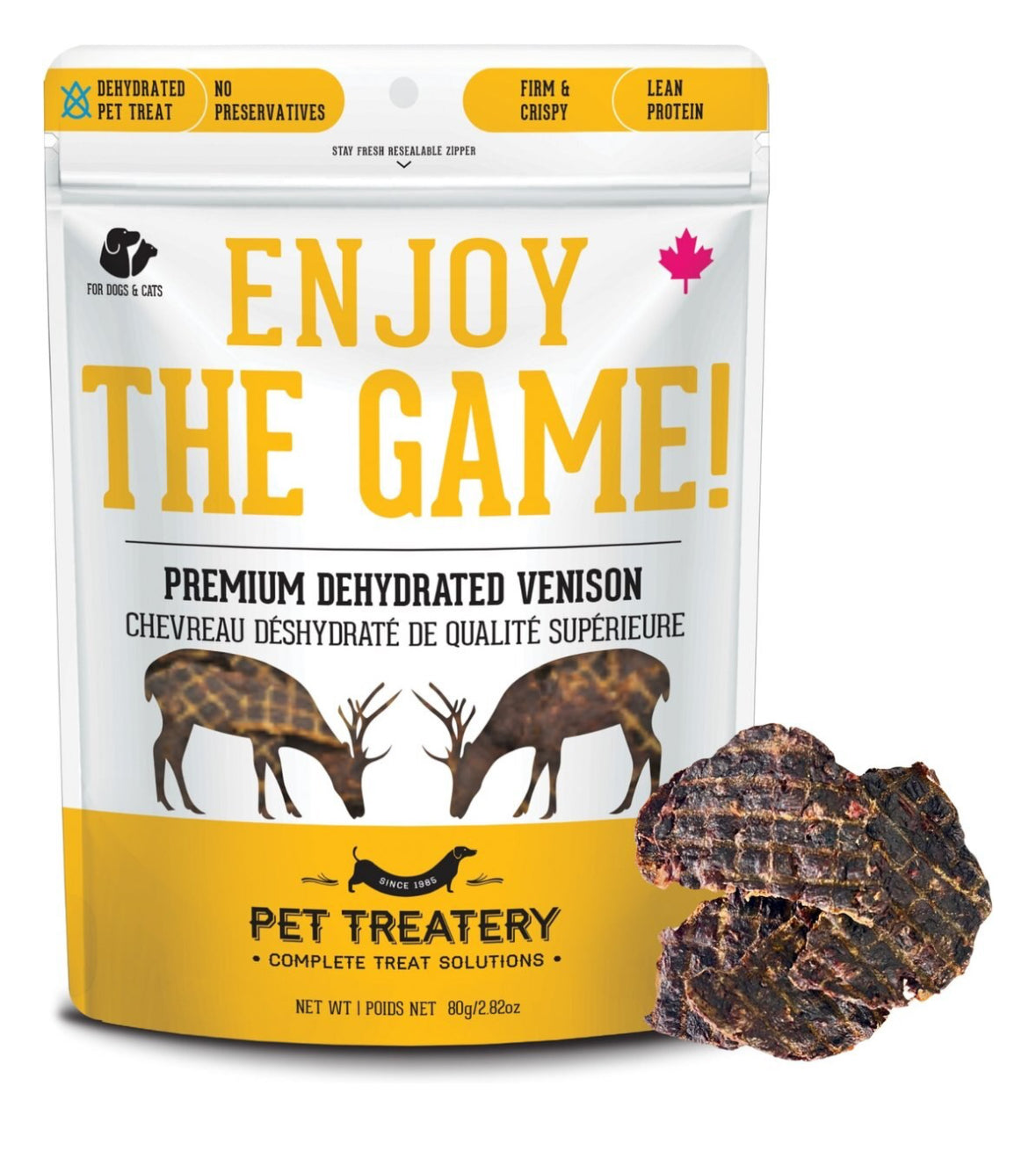Granville Island Pet Treatery Enjoy The Game! – Premium Dehydrated Venison Best Treats for Dogs & Cats