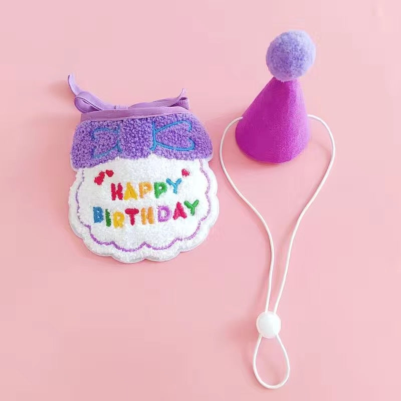 Adorable Dog and Cat Bib and Hat Set – Cute & Stylish Pet Outfit for Special Occasions