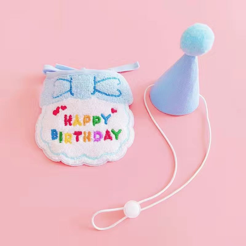 Adorable Dog and Cat Bib and Hat Set – Cute & Stylish Pet Outfit for Special Occasions