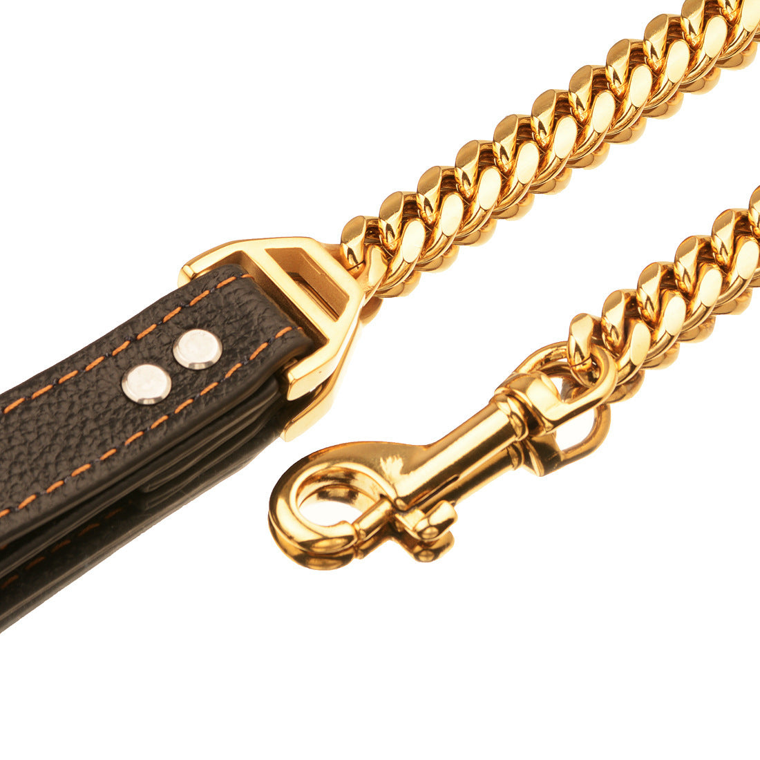Heavy-Duty Cuban Chain Dog Collar – Stainless Steel & Titanium Steel for Training & Walking