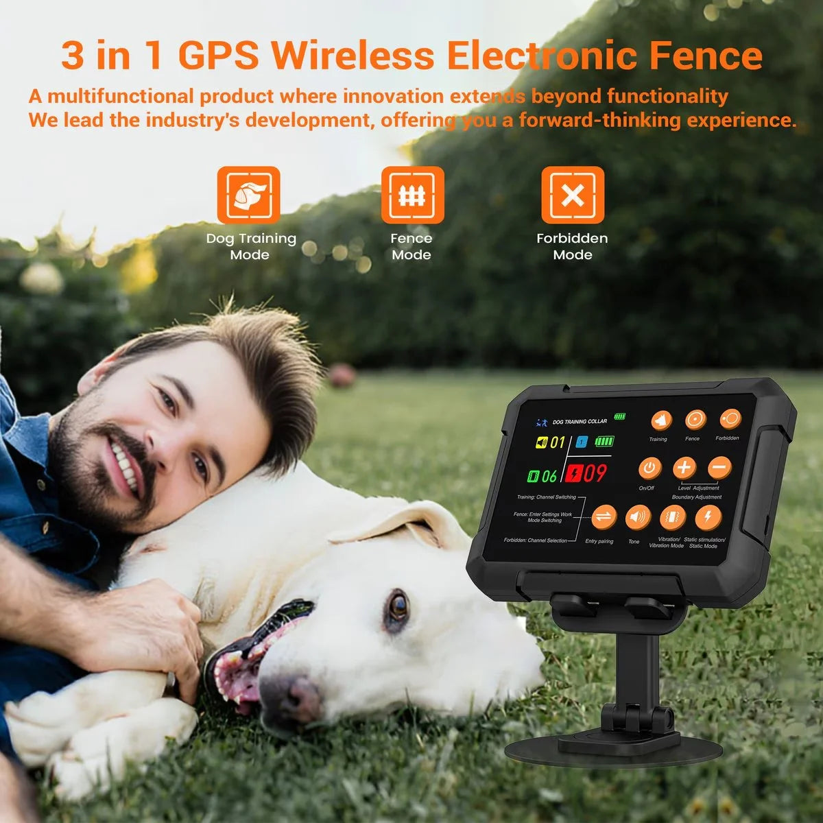 Pet Fencing System Dog Shock Collar Fence GPS Wireless Dog Electric Fence