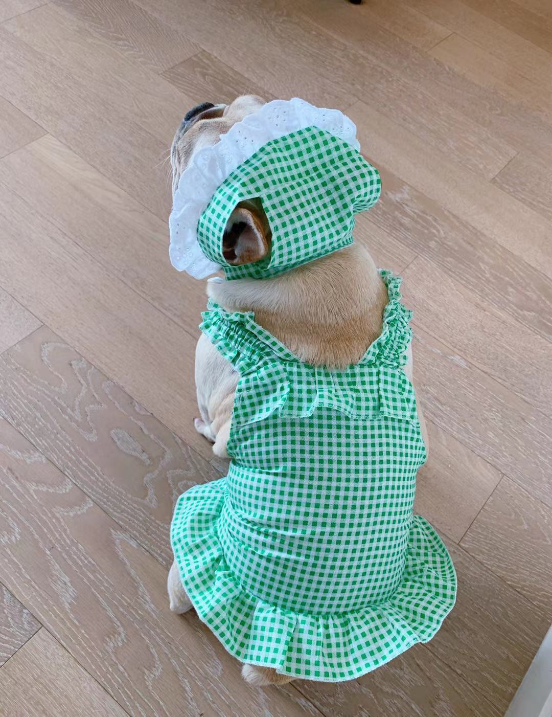 Creative Plaid Dog Dress Set – Stylish & Comfortable Pet Outfit for Small Dogs