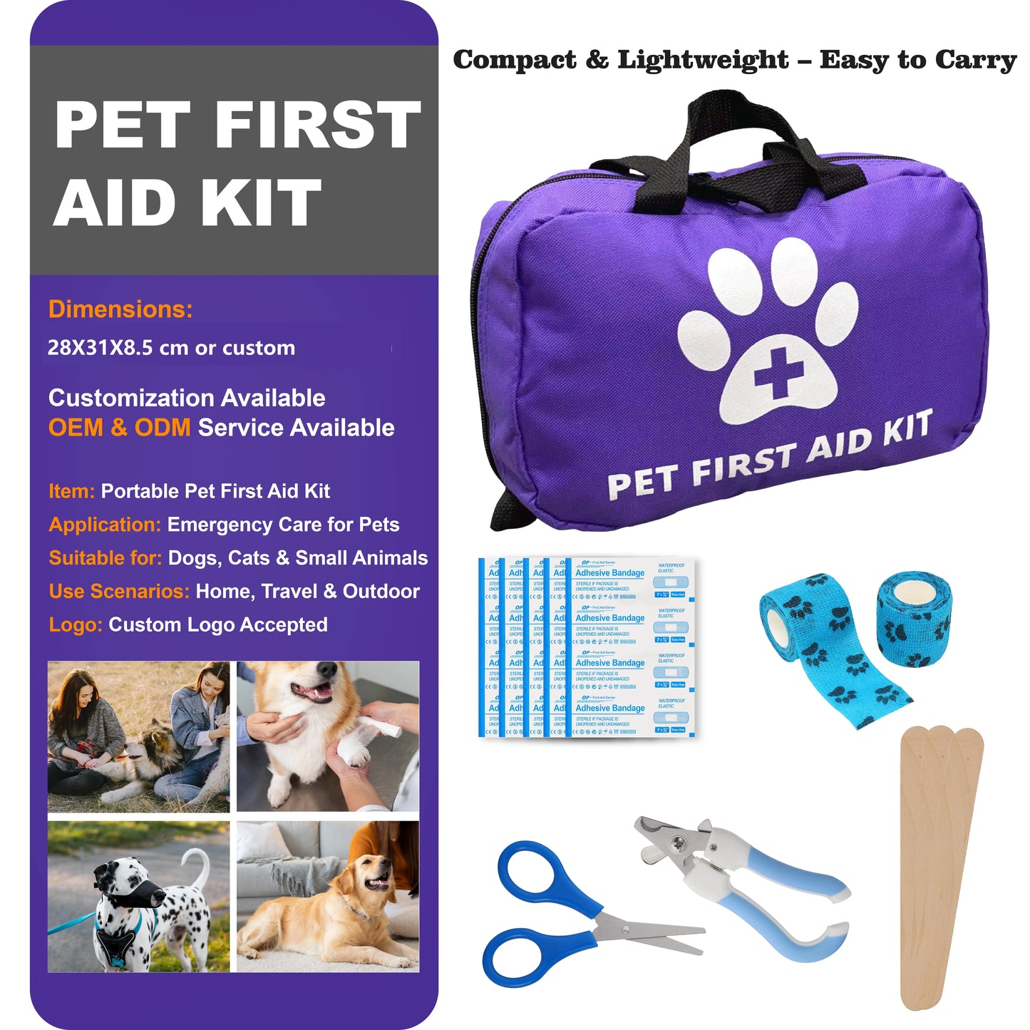 Premium Pet First Aid Kit Emergency Medical Supplies for Dog Cat Home & Travel Safety Use