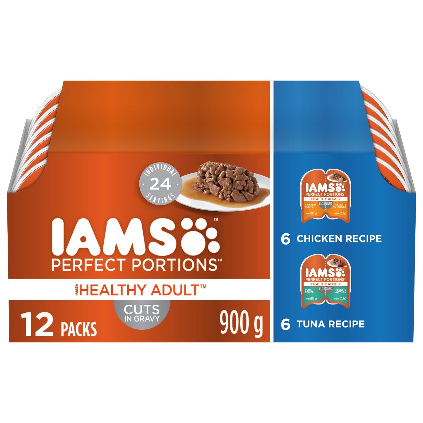 IAMS Perfect Portions Chicken & Tuna Cuts in Gravy – 12 Trays (24 Servings)