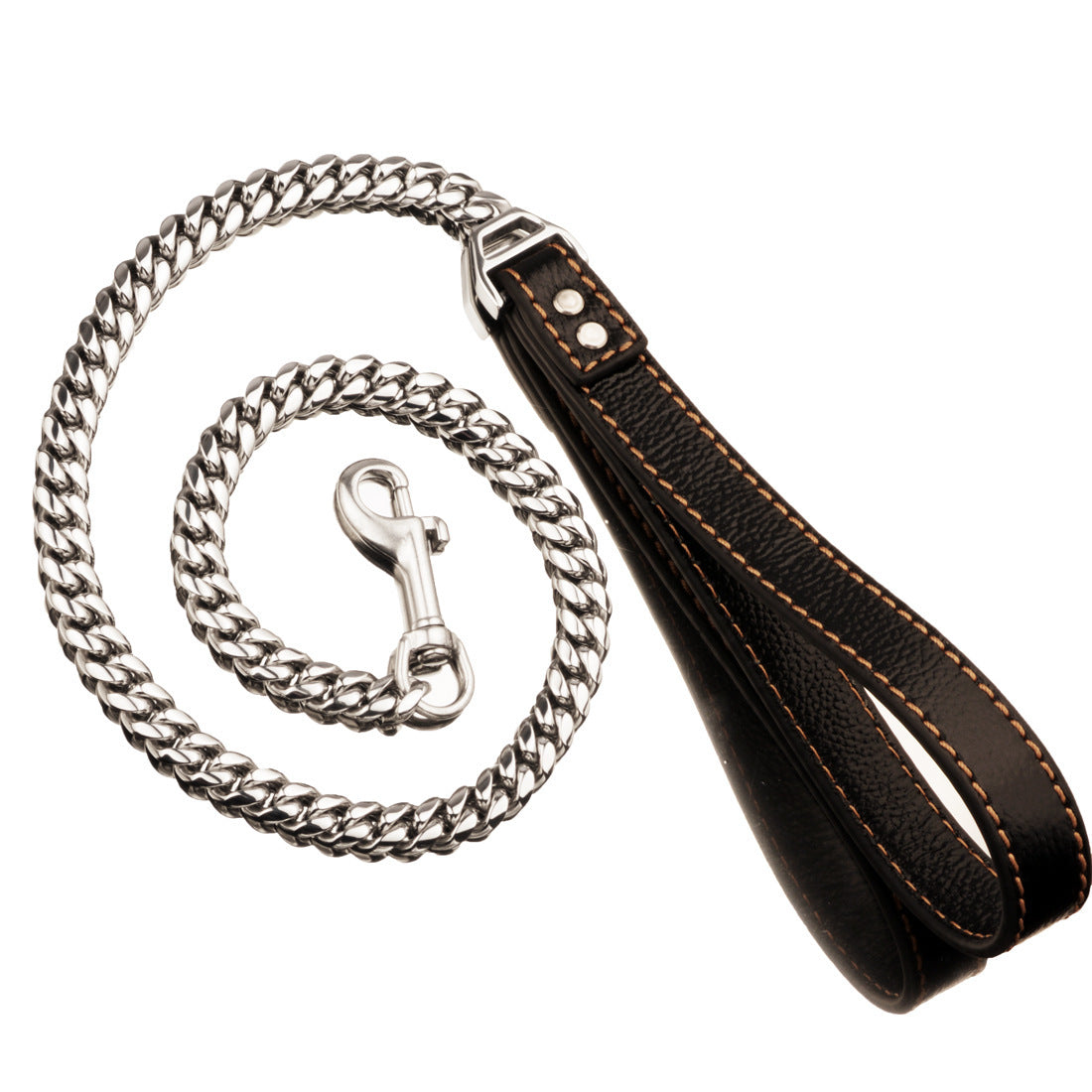 Heavy-Duty Cuban Chain Dog Collar – Stainless Steel & Titanium Steel for Training & Walking