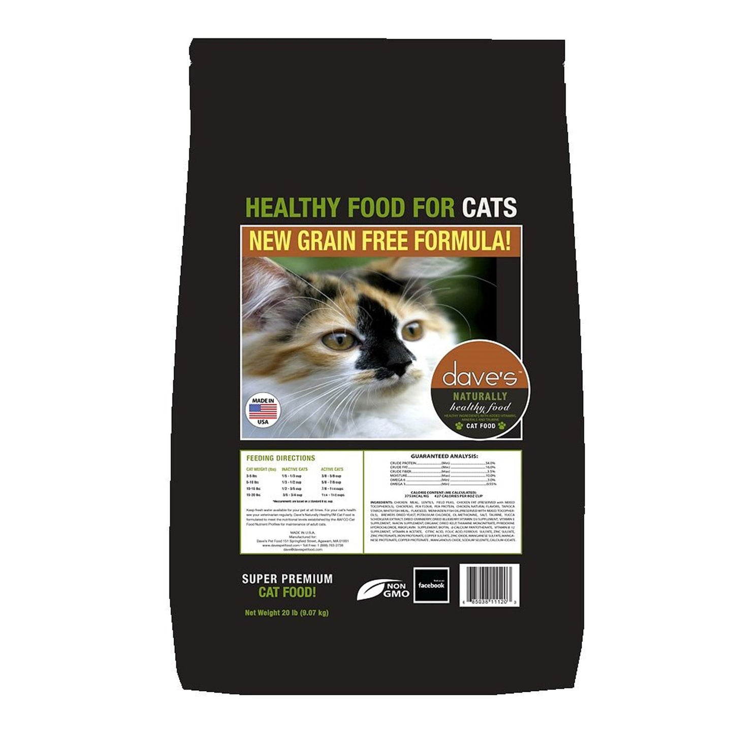 Dave’s Naturally Healthy Adult Dry Cat Food – 20 lb Bag