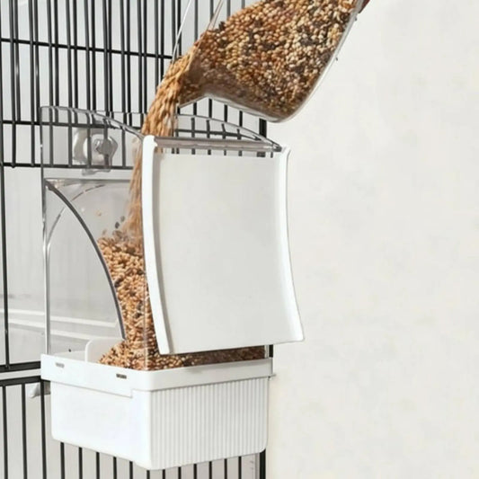 Automatic Avian Feeder Husk Separating No-Mess Avian Feeder No Mess Container Large Capacity Pet Supplies Transparent Design