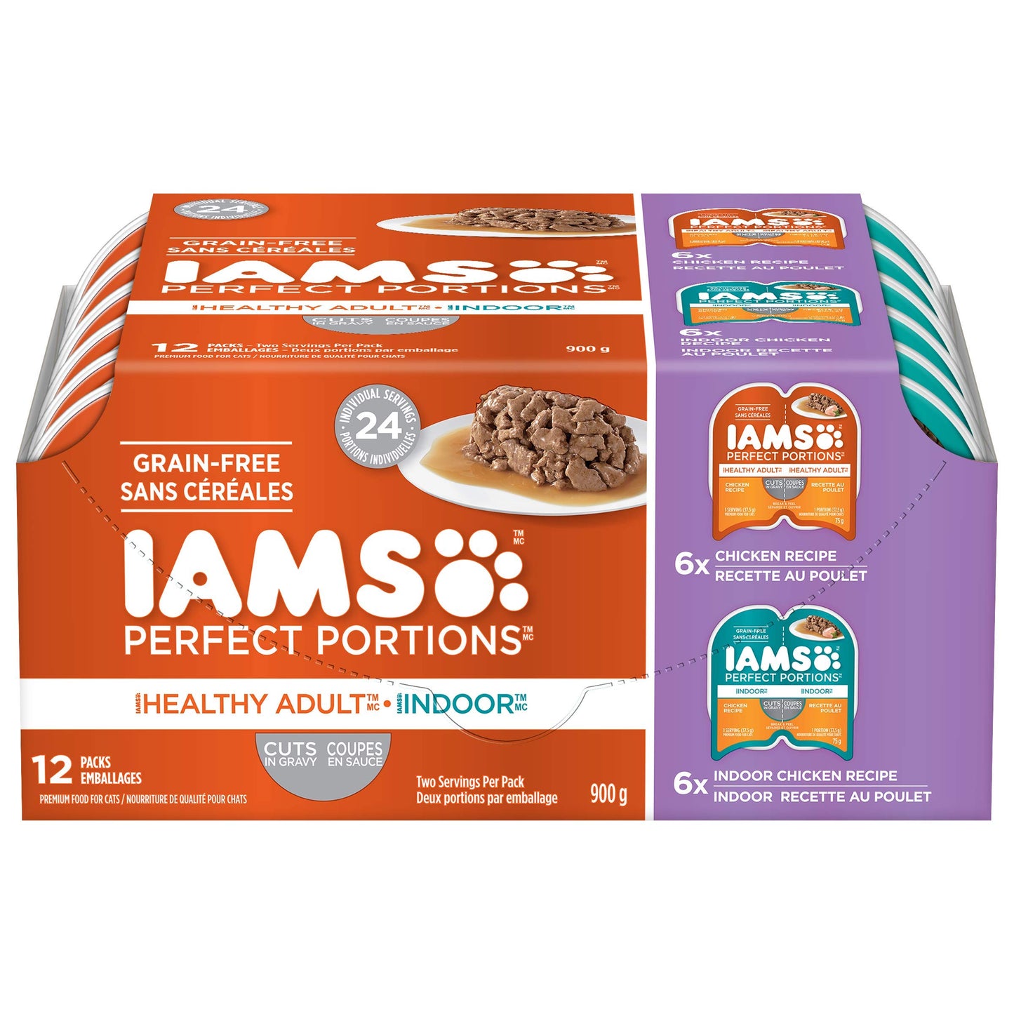 IAMS Perfect Portions Chicken & Tuna Cuts in Gravy – 12 Trays (24 Servings)