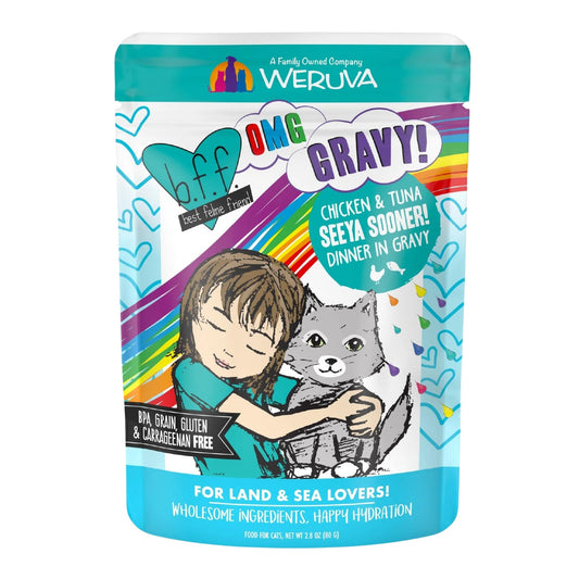 Chicken & Tuna in Gravy Wet Cat Food – 12 Pouches (High-Protein, Hydrating, Grain-Free)
