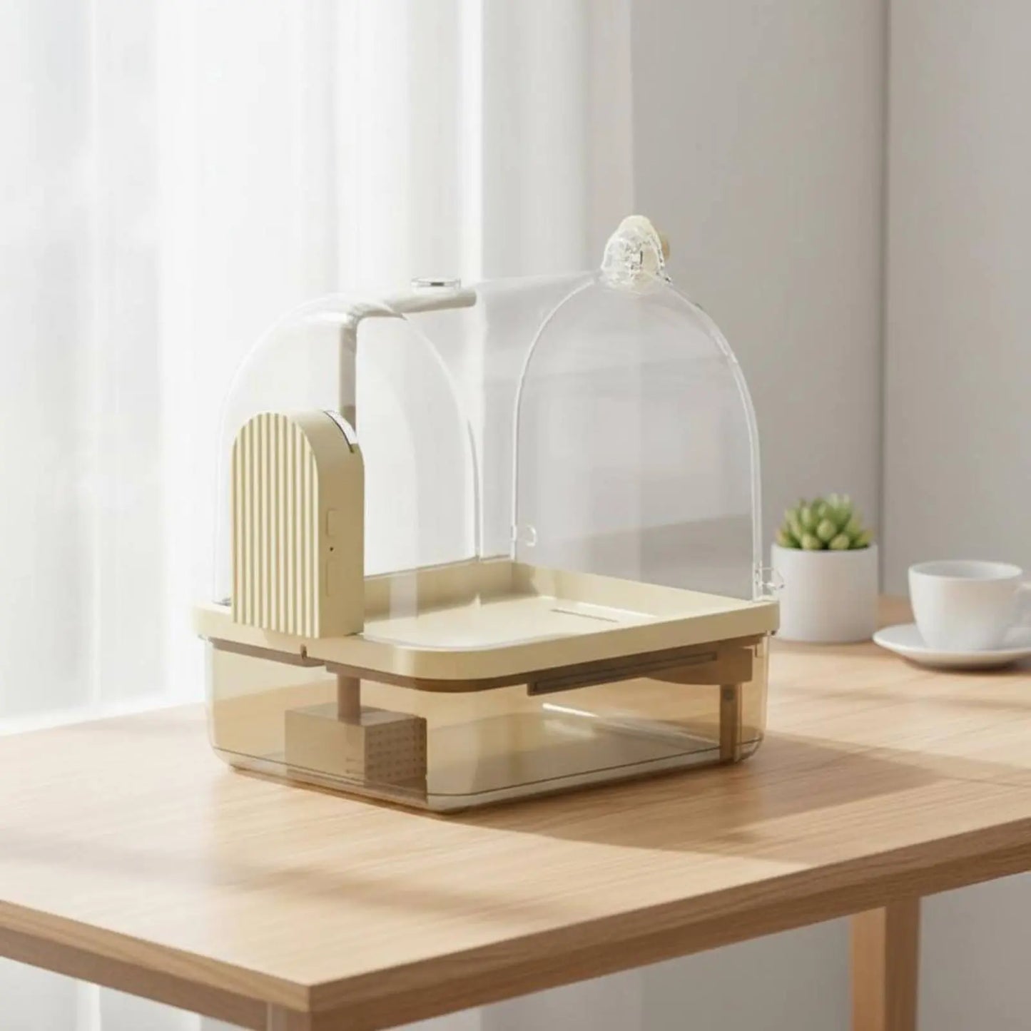 Hanging Avian Shower Transparent Panoramic View Enclosed Avian Bathing Box Parakeet Bath House Easy to Disassemble Pet Supplies