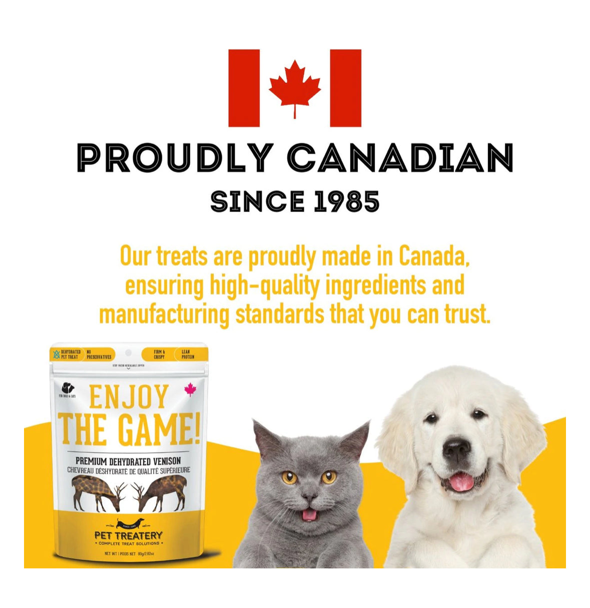 Granville Island Pet Treatery Enjoy The Game! – Premium Dehydrated Venison Best Treats for Dogs & Cats