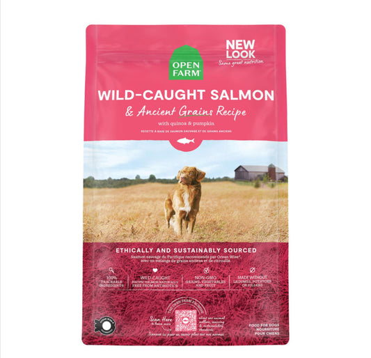 Open Farm Wild-Caught Salmon & Ancient Grains Dog Food | Ethically Sourced Premium Nutrition - Maple Pets