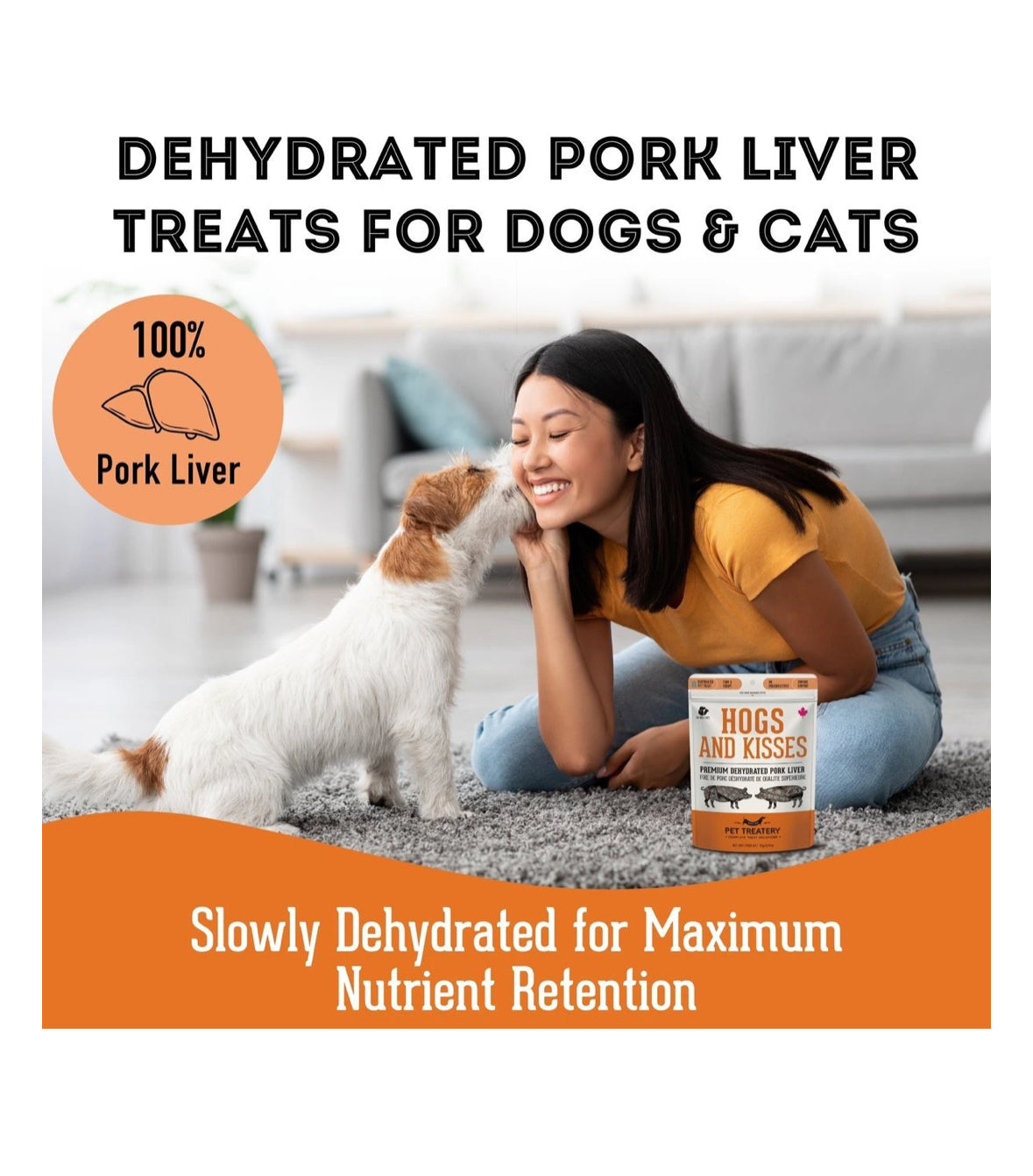 Granville Island Pet Treatery Hogs & Kisses – Dehydrated Pork Liver Best Treats for Dogs & Cats