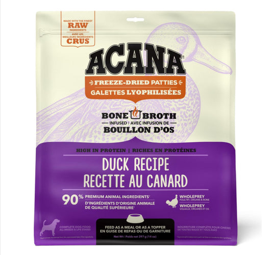 ACANA Freeze-Dried Duck Patties – High-Protein Raw Dog Food Made Easy | Montreal - Maple Pets