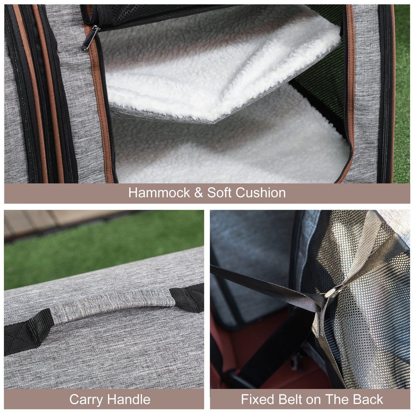 Portable Soft-Sided Cat Carrier with Divider – Dual-Compartment Travel Crate with Padded Design & Storage Bag