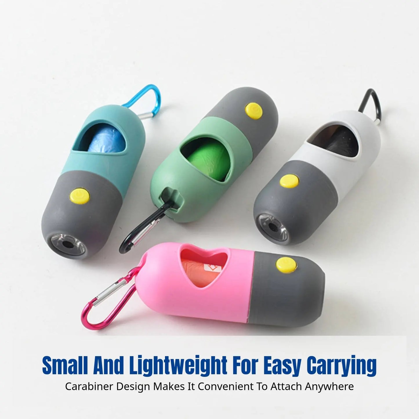 Pet Waste Box, illuminated waste bag dispenser, portable storage, multi-color, dog cat cleaning tool