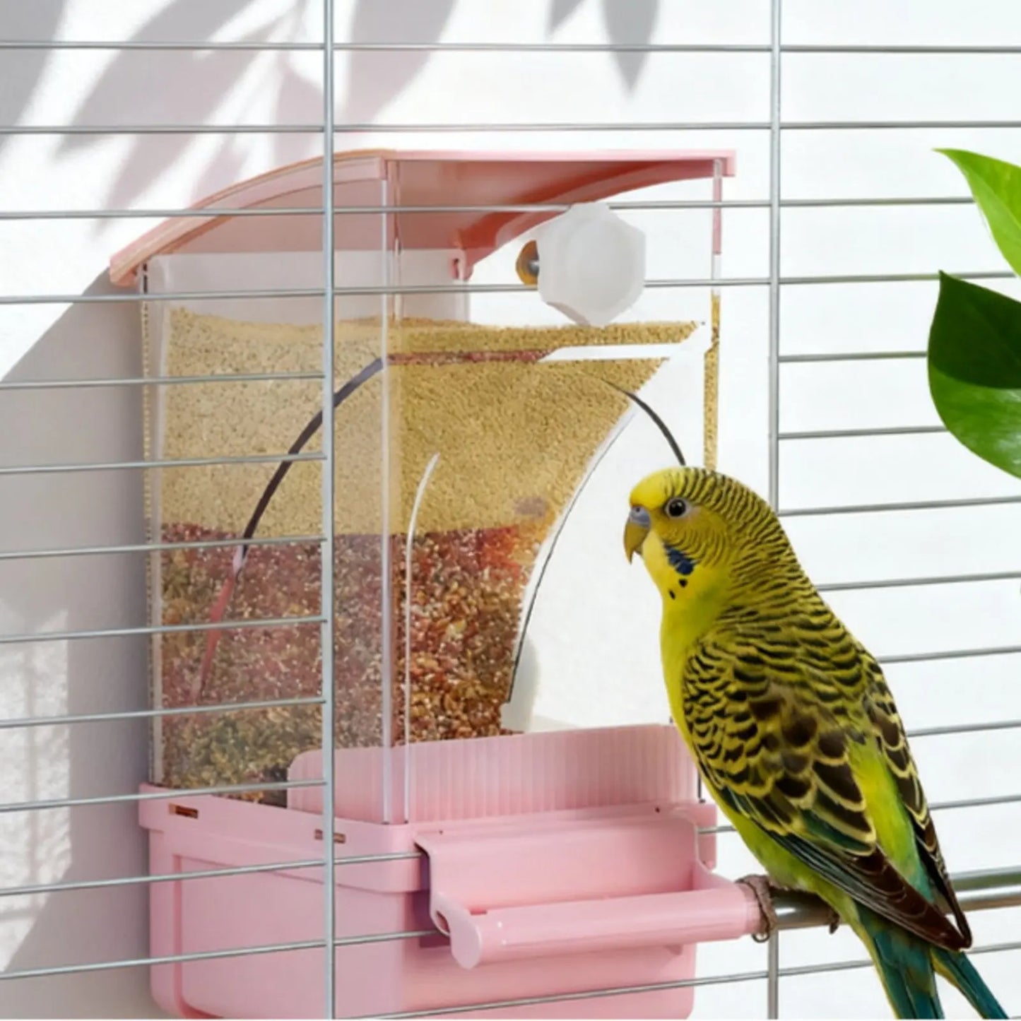 Automatic Avian Feeder Husk Separating No-Mess Avian Feeder No Mess Container Large Capacity Pet Supplies Transparent Design