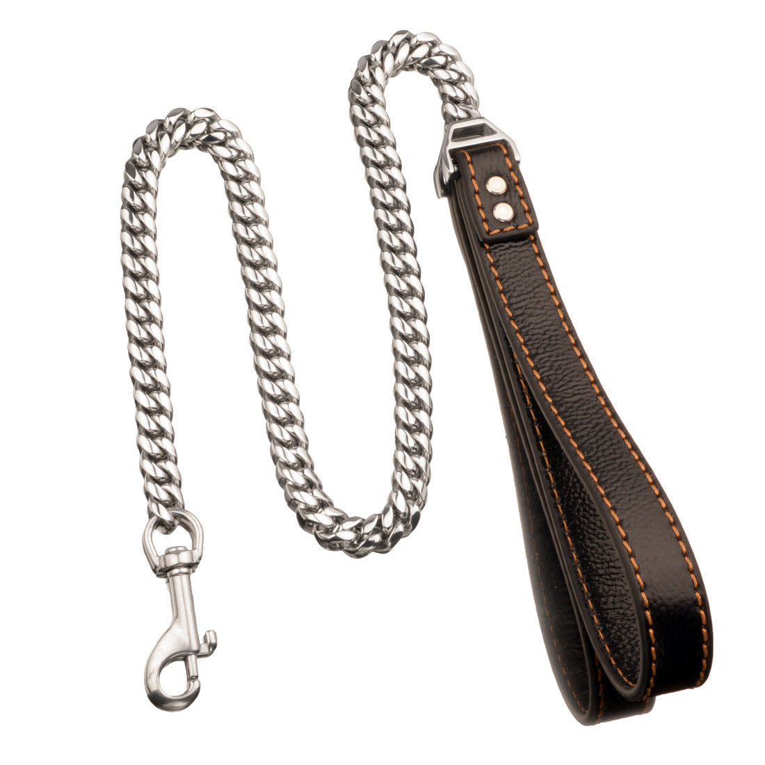Heavy-Duty Cuban Chain Dog Collar – Stainless Steel & Titanium Steel for Training & Walking