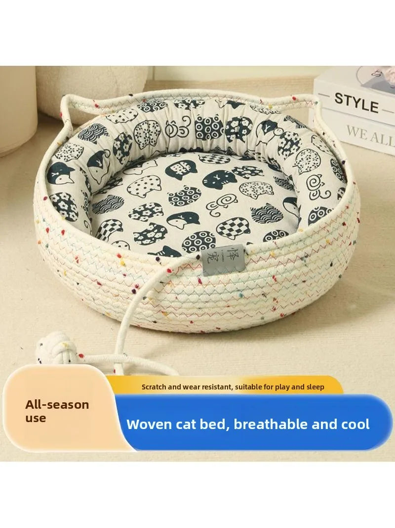 Tear-Resistant Woven Rope  Scratching Board Toy Interactive  Ball Pet Nest All Season Popular  Toy Ball Pet Supplies