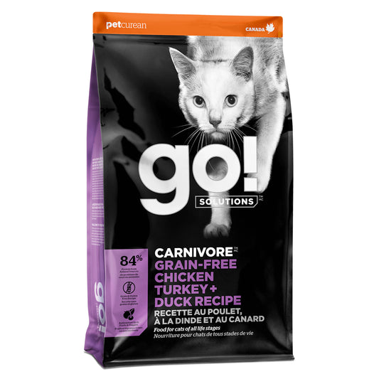 Go! Solutions Carnivore Grain-Free Chicken, Turkey + Duck Recipe Cat Food – Healthy & Delicious for Cats in Canada - Maple Pets