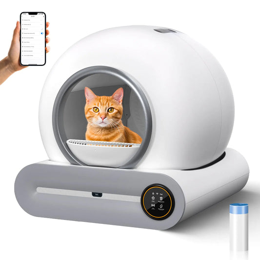 HERVIGOUR Automatic Self-Cleaning Cat Litter Box – Odor-Free, App-Controlled & Extra Large